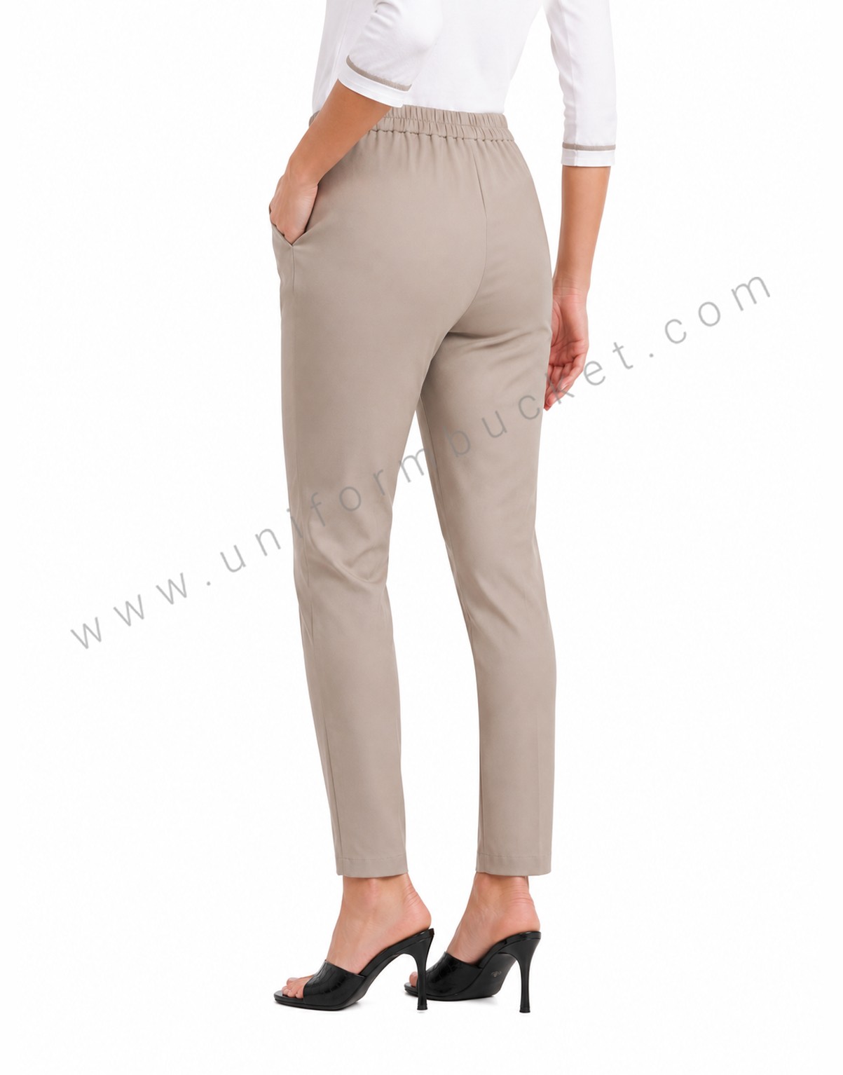 Khaki Formal Trousers For Female view 3